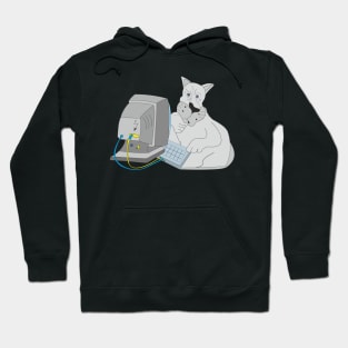 Big cat at the computer Hoodie